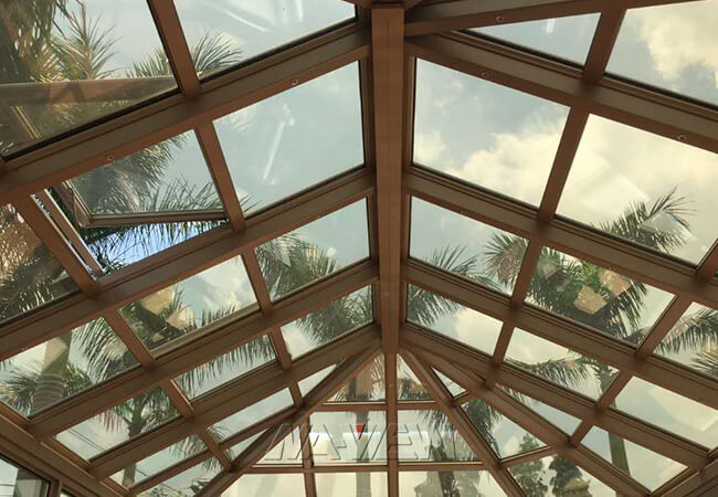 Maat Modern Openlucht de Kathedraalplafond Sunroom van Sunroom van het Geveltopdak 3